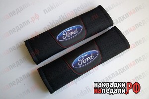 Накладки на ремни с перфорацией Ford (черные)