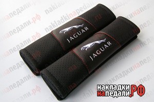 Накладки на ремни с перфорацией Jaguar (черные)