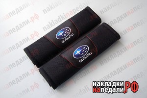 Накладки на ремни с перфорацией Subaru (черные)