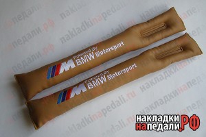 Накладки на кресло боковые BMW ///M (коричневые)