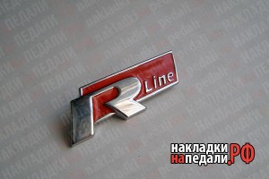 Шильдик на решетку радиатора R-Line (красный)